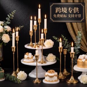 Cross-border wholesale European-style bronze vintage bell candle holders, wedding dining tables, hotel ornaments, Valentine's Day party decorations