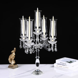 5-head European-style crystal candle holder wedding decoration prop crystal glass candle holder candlelight dinner ornament