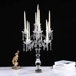 European Crystal Candle Holder Wedding Ornaments Crystal Glass Candle Holder Candlelight Dinner Decorations Candle Holder Ornament Props